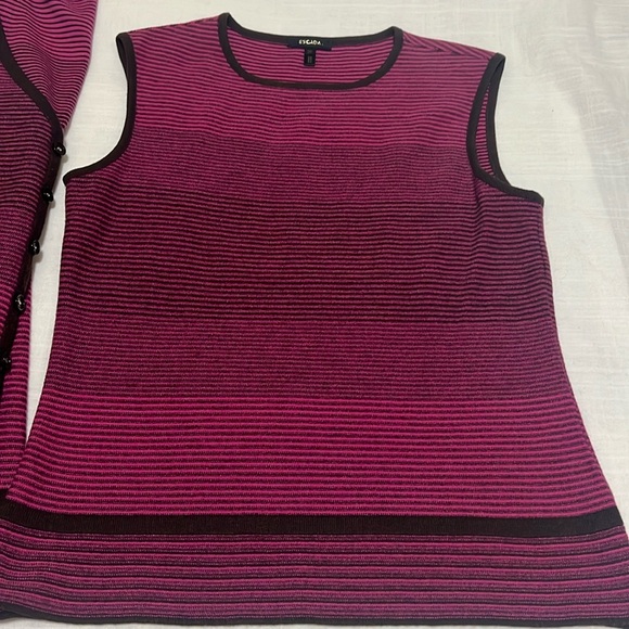 Escada pink and brown striped tank sweater - Picture 1 of 7